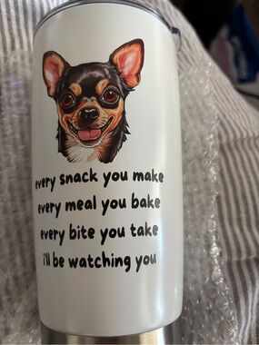White Chihuahua Travel Tumbler - Blank Brand